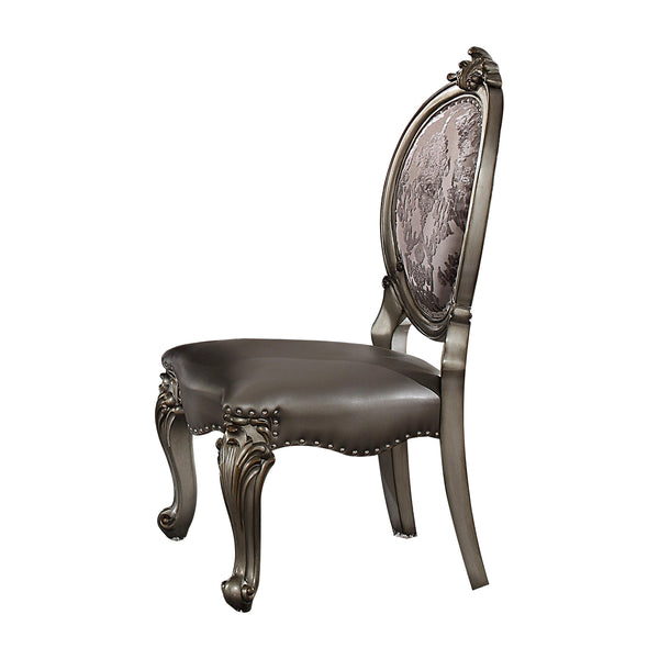 Versailles Silver PU & Antique Platinum Side Chair image