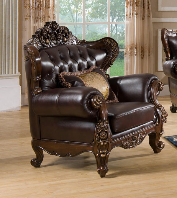 Vanessa Traditional Style Chair in Walnut finish Wood image