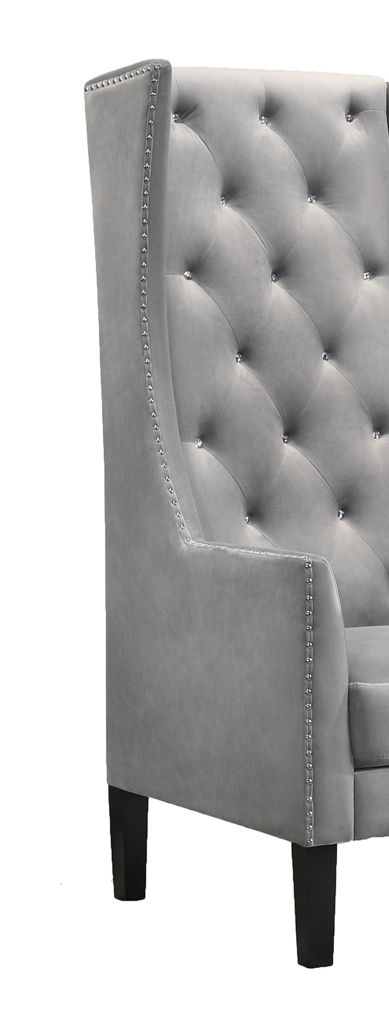 Hollywood Transitional Style Silver Accent Chair