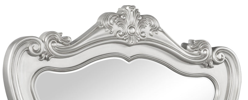 Adriana Transitional Style Mirror in Silver finish Wood