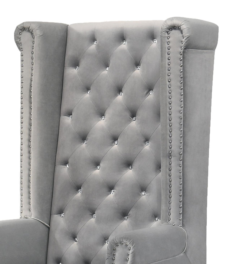 Bollywood Transitional Style Silver Accent Chair