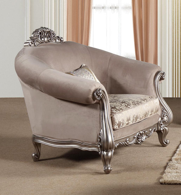 Cristina Traditional Style Chair in Silver finish Wood image