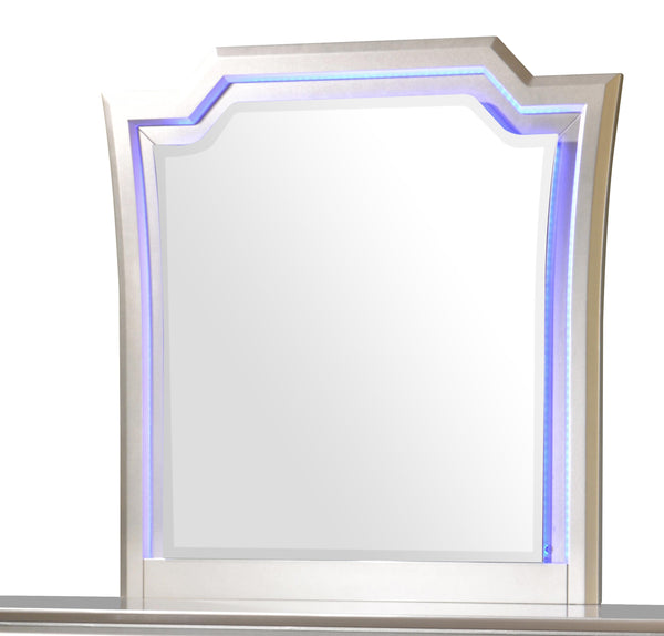 Alia Modern Style Mirror in Silver finish Wood image