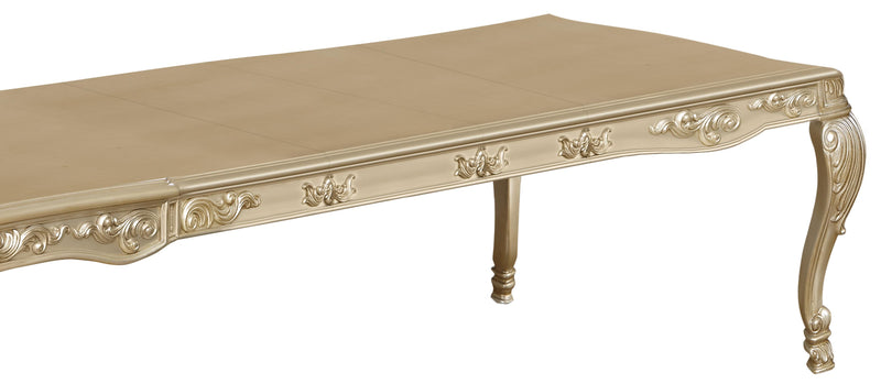 Miranda Transitional Style Dining Table in Gold finish Wood