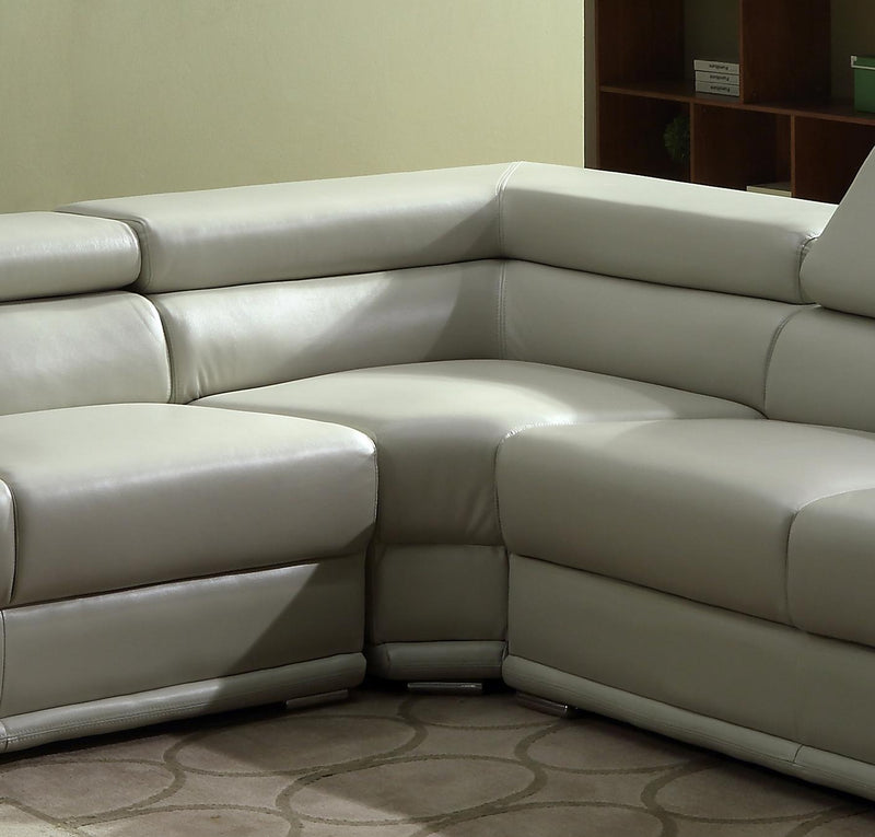 Zenith Beige Sectional in Faux Leather