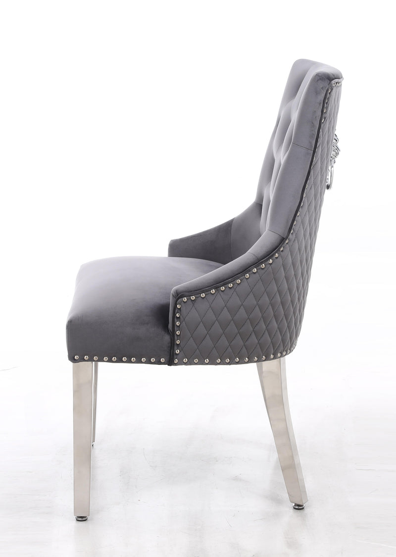 Leo Transitional Style Gray Accent Chair