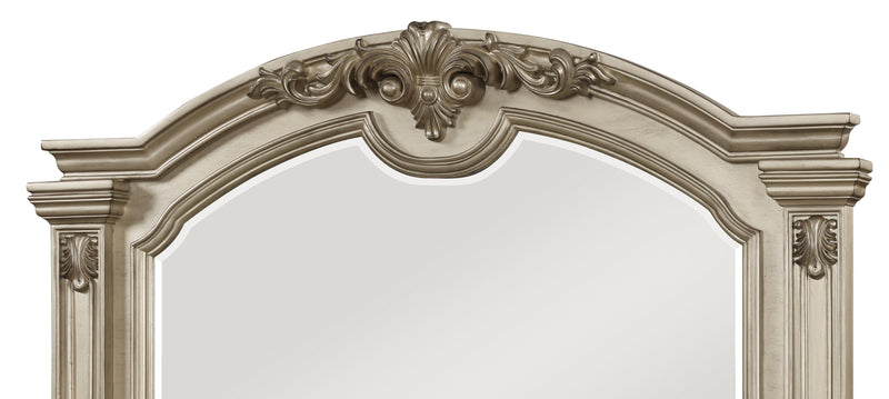 Alicia Transitional Style Mirror in Beige finish Wood