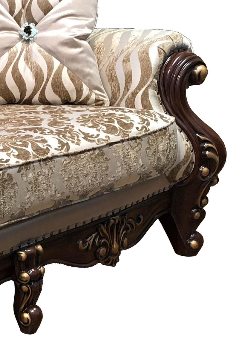 Jade Traditional Style Loveseat in Cherry finish Wood