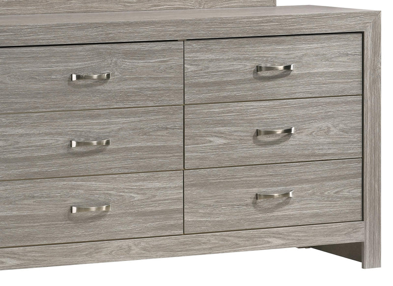 Yasmine White Modern Style Dresser in Gray finish Wood