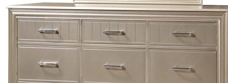 Faisal Transitional Style Dresser in Champagne finish Wood