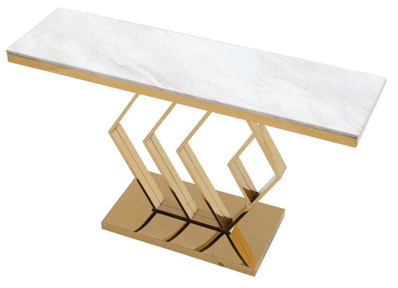 Gamila Modern Style Marble Console Table with Metal Base