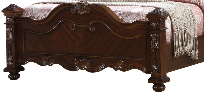 Destiny Traditional Style King Bed in Cherry finish Wood