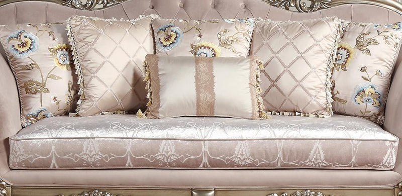 Ariana Traditional Style Sofa in Champagne finish Wood