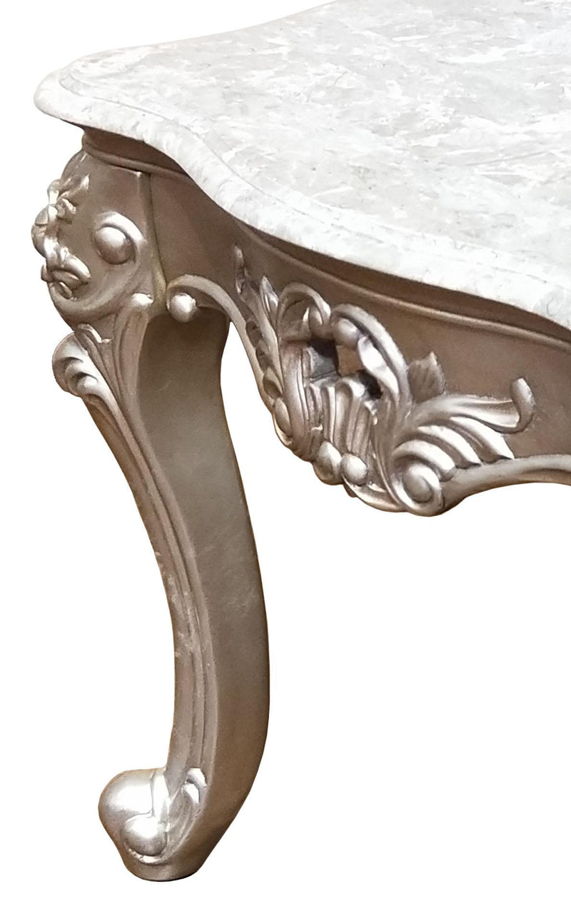 Ariel Transitional Style End Table in Silver finish Wood