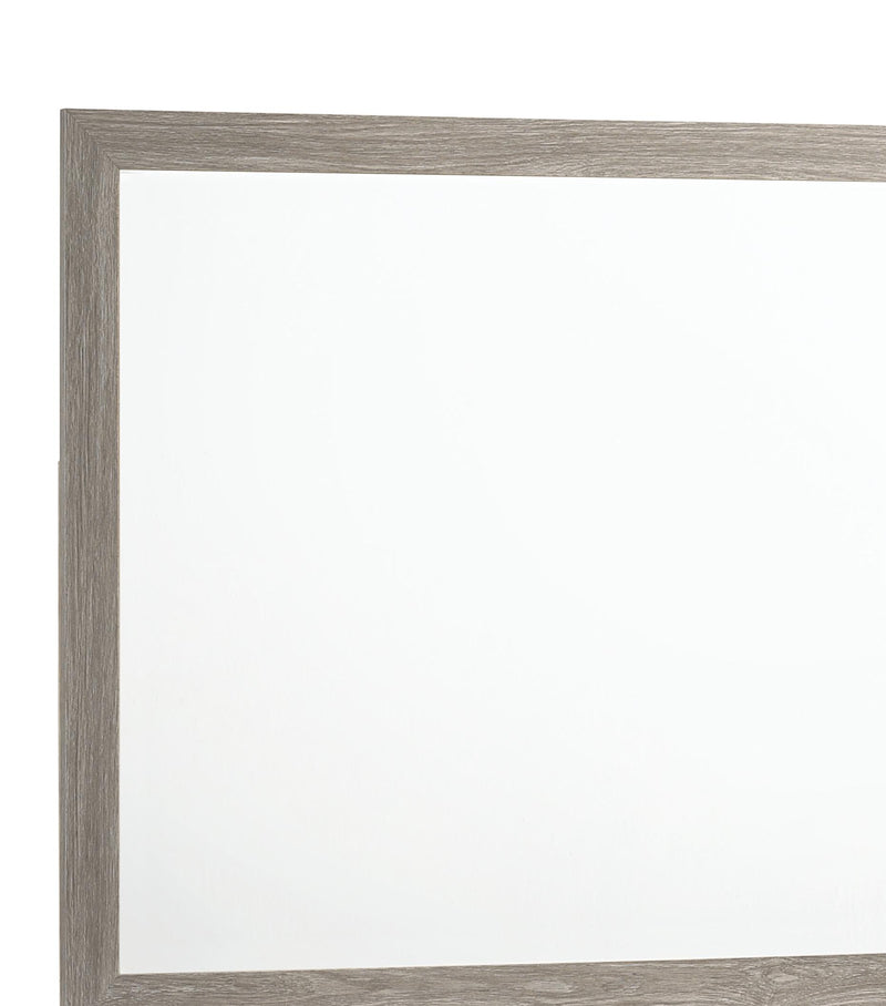 Yasmine White Modern Style Mirror in Gray finish Wood