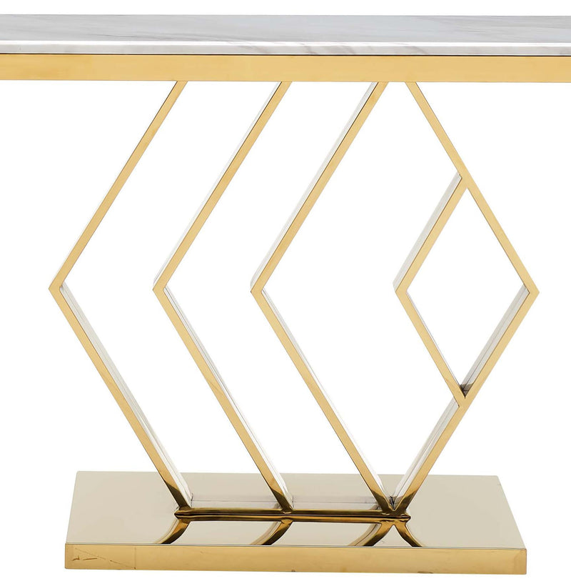 Gamila Modern Style Marble Console Table with Metal Base