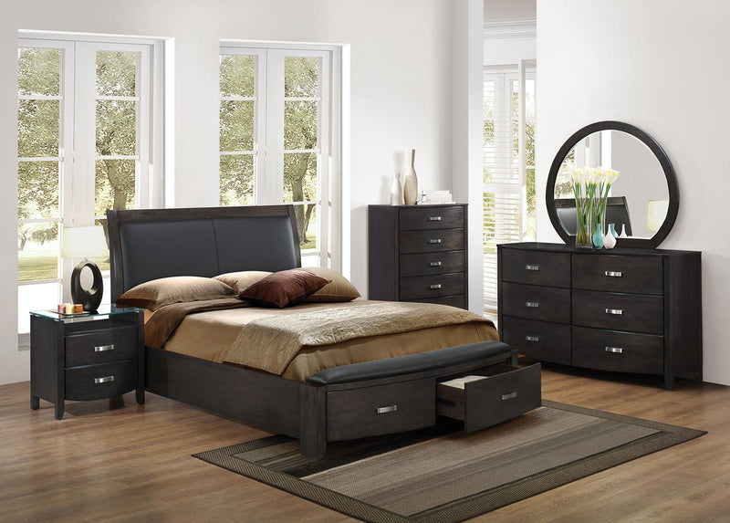 Lyric King Sleigh Storage Bed in Brownish Gray 1737KNGY-1EK