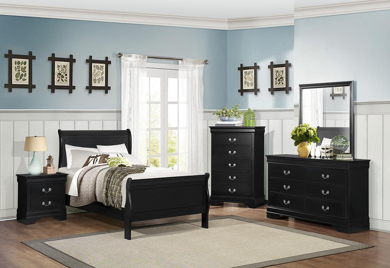 Mayville Twin Sleigh Bed in Black