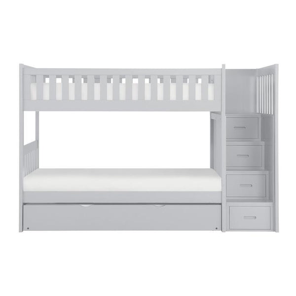 Orion Bunk Bed w/ Reversible Step Storage and Twin Trundle in Gray B2063SB-1*R image