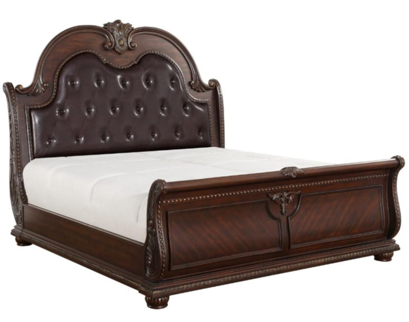 Cavalier Queen Sleigh Bed in Dark Cherry 1757-1*