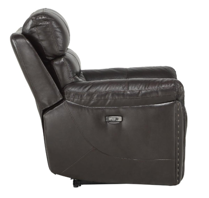 Lance Power Reclining Chair with Power Headrest and USB Port in Brown