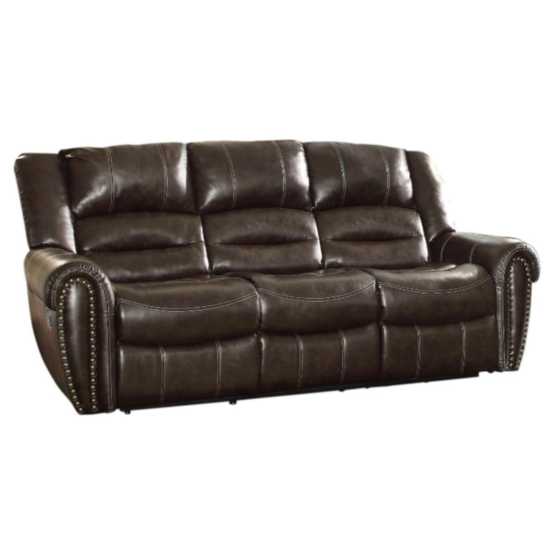 Center Hill Double Reclining Sofa in Dark Brown 9668BRW-3