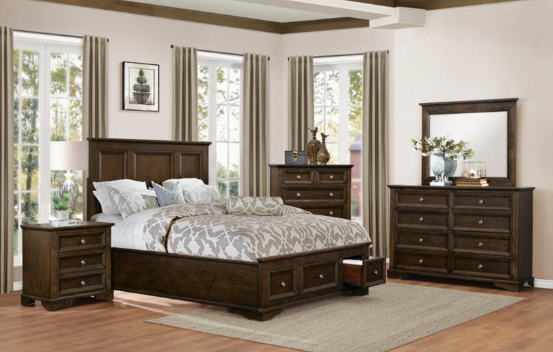 Eunice Full Platform Bed with Footboard Storage in Espresso 1844FDC-1*