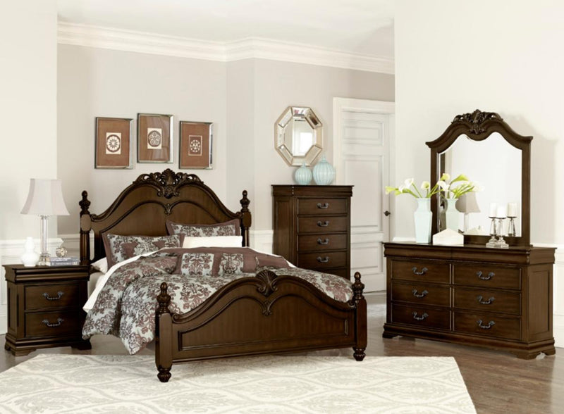 Mont Belvieu Queen Panel Bed in Dark Cherry 1869-1*