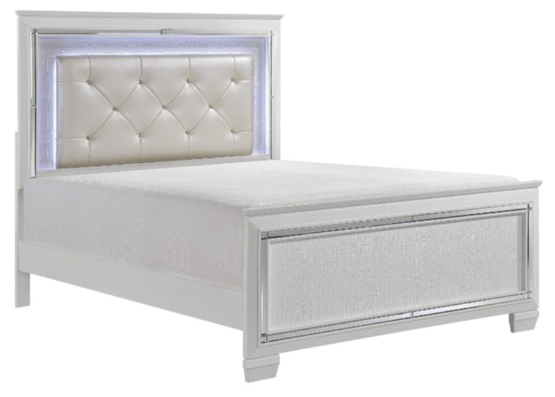 Allura King Panel Bed in White