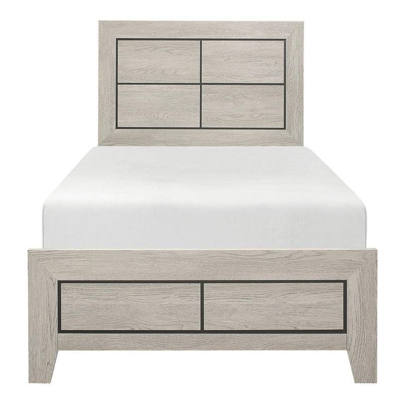 Quinby Twin Panel Bed in Light Brown 1525T-1