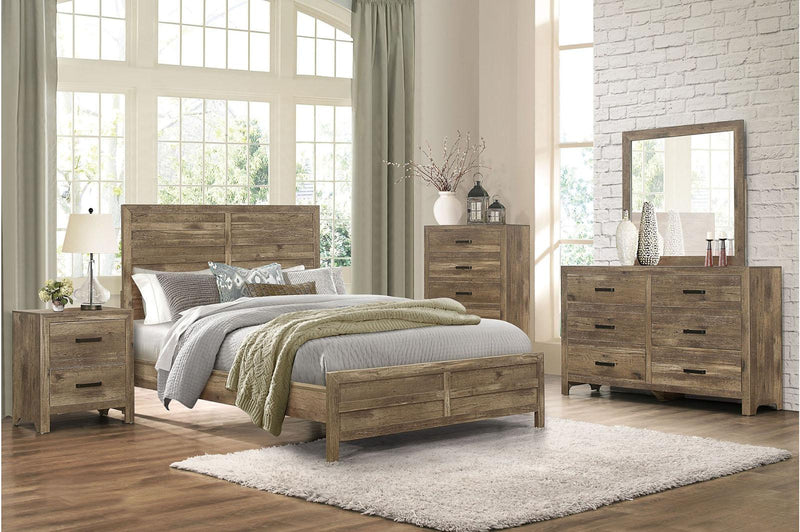 Mandan Queen Panel Bed in Weathered Pine 1910-1*