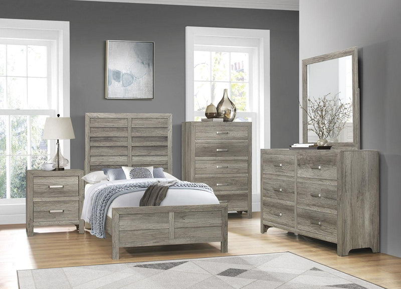 Mandan Twin Panel Bed in Weathered Gray 1910GYT-1*