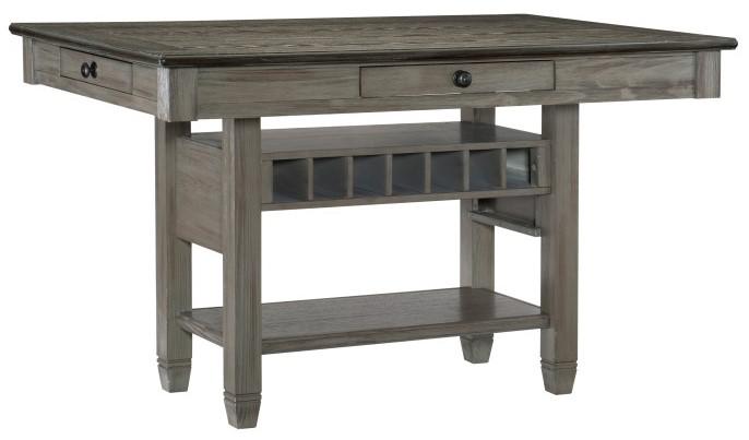 Granby Counter Height Dining Table in Coffee and Antique Gray 5627GY-36*