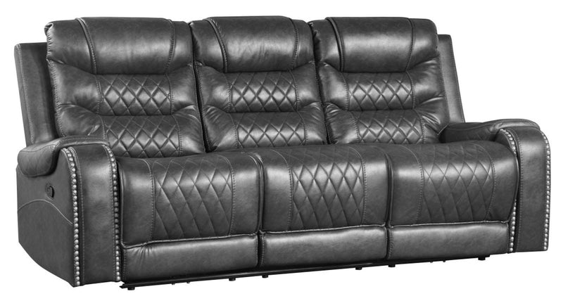 Putnam Double Reclining Sofa with Drop-Down in Gray 9405GY-3