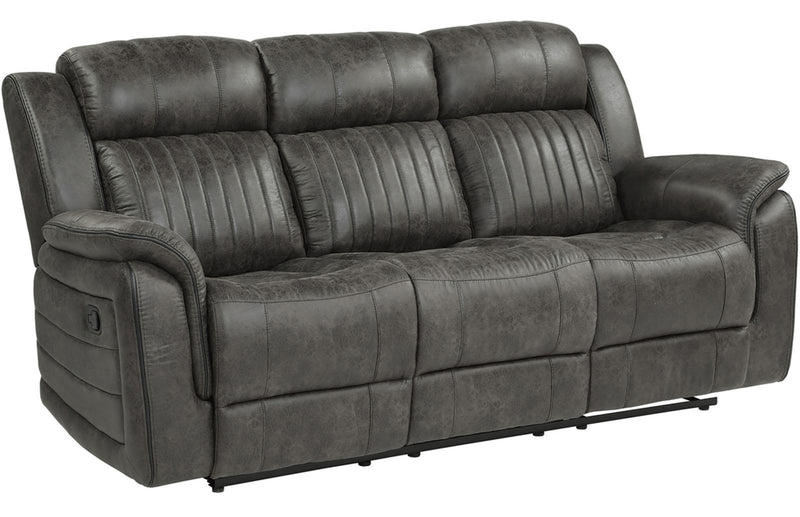 Centeroak Double Reclining Sofa in Gray 9479BRG-3